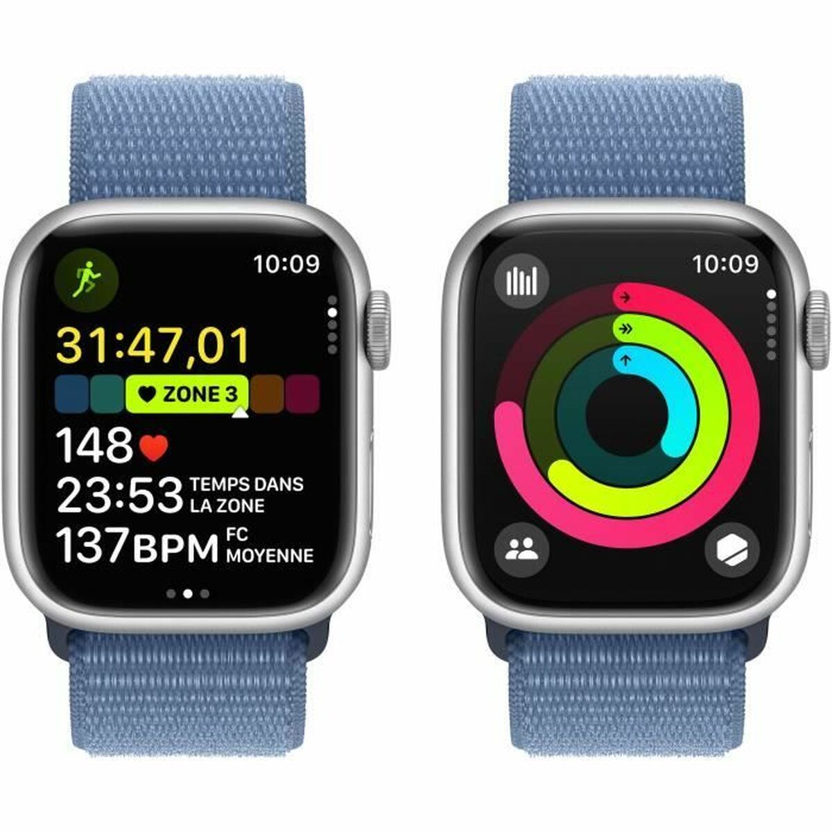 Умные часы Apple Series 9 Синий Серебристый 41 mm-3