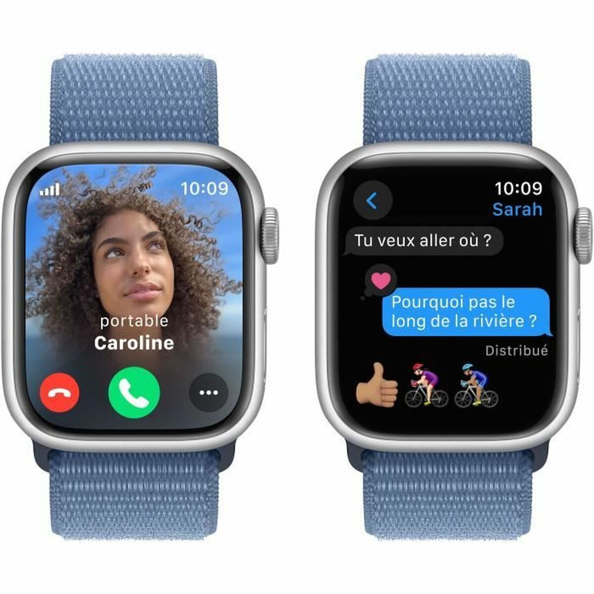Умные часы Apple Series 9 Синий Серебристый 41 mm-4