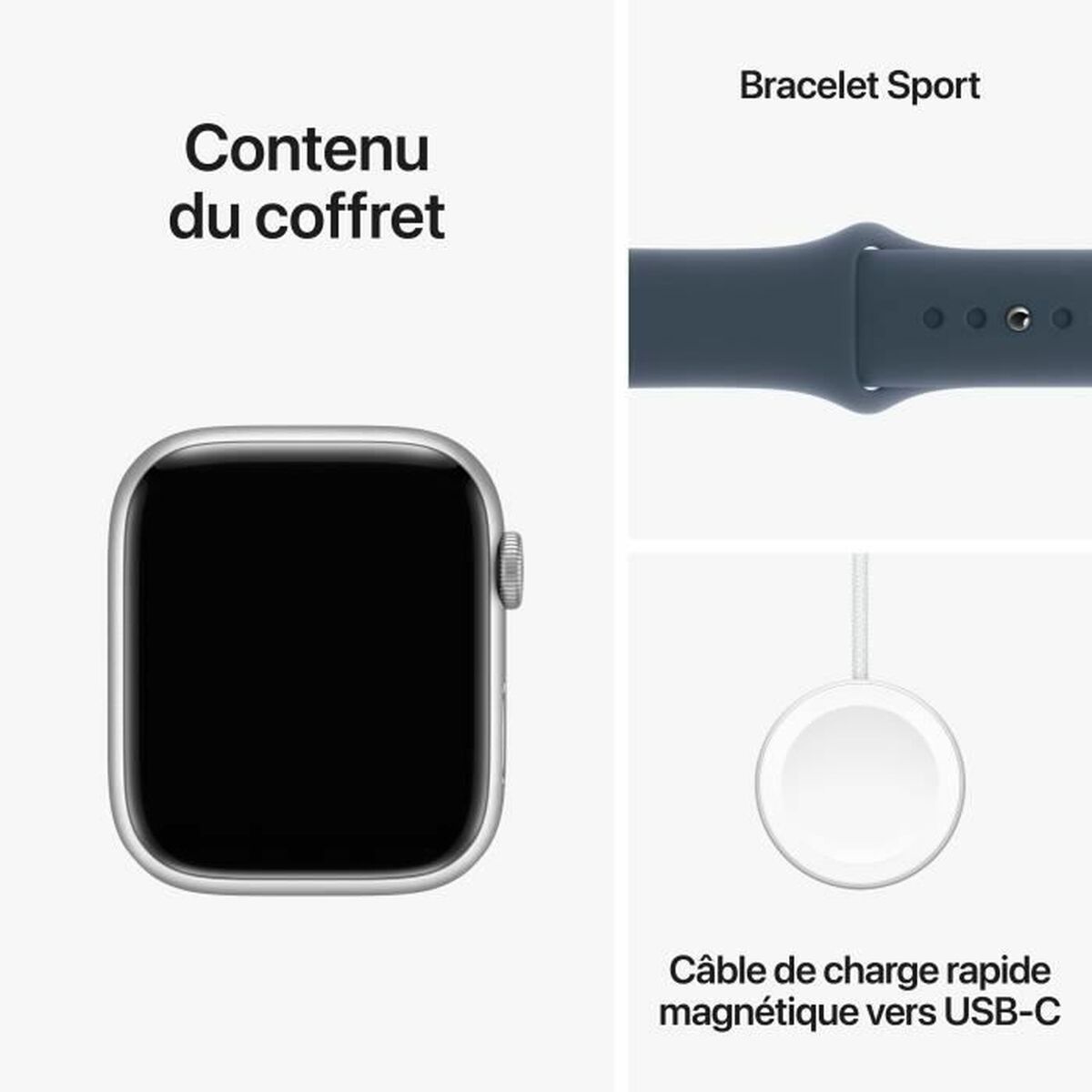 Умные часы Apple Series 9 Синий Серебристый 45 mm-2
