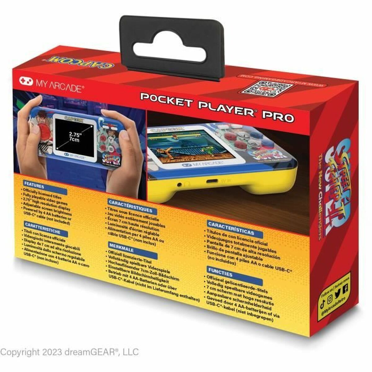 Портативная видеоконсоль My Arcade Pocket Player PRO - Super Street Fighter II Retro Games-2