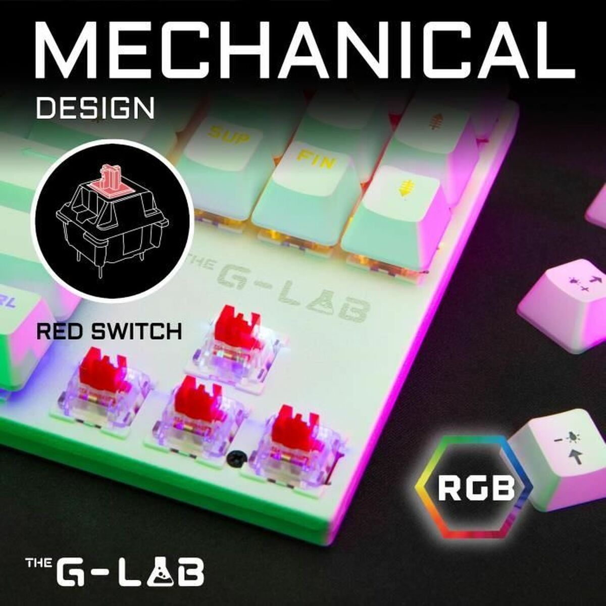 Игровые клавиатура и мышь The G-Lab MERCURY W Белый-2