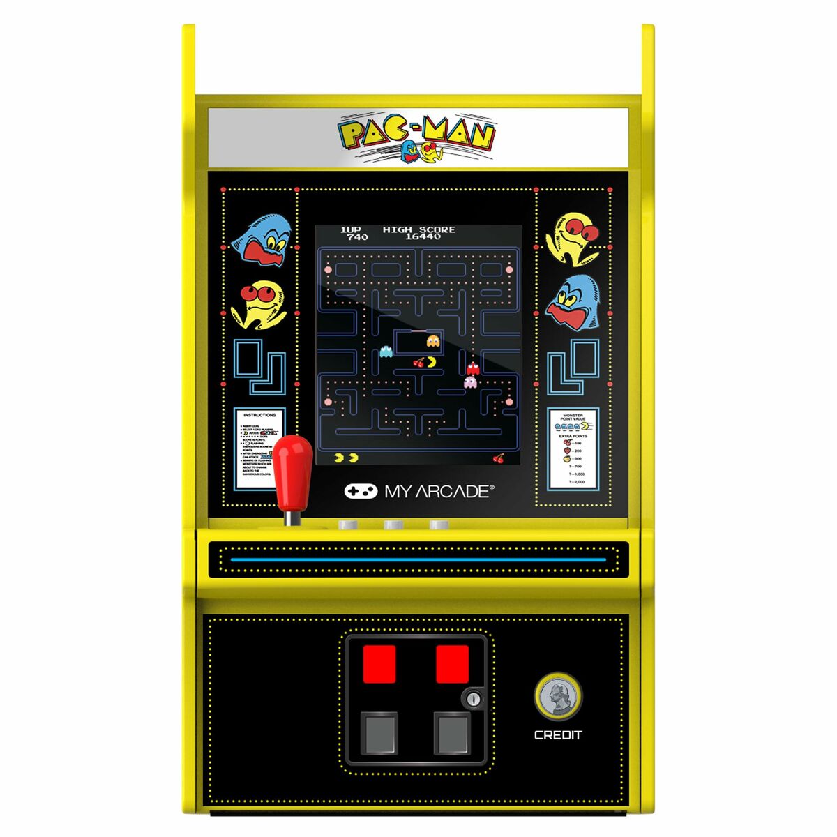Портативная видеоконсоль My Arcade Micro Player PRO - Pac-Man Retro Games Жёлтый-3