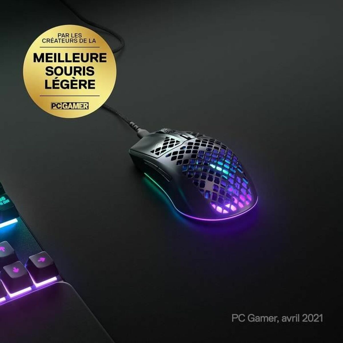 Mouse di gioco SteelSeries AEROX 3 (2022) ONYX EDITION Nero-2