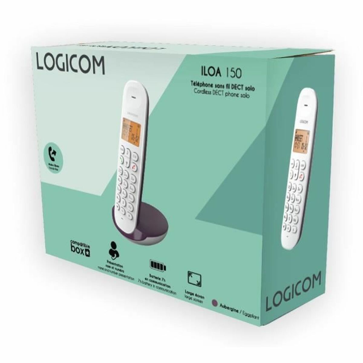 Стационарный телефон Logicom DECT ILOA 150 SOLO Баклажан-2