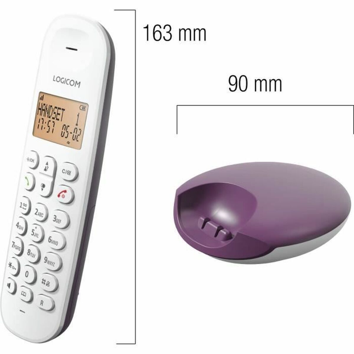 Стационарный телефон Logicom DECT ILOA 150 SOLO Баклажан-5