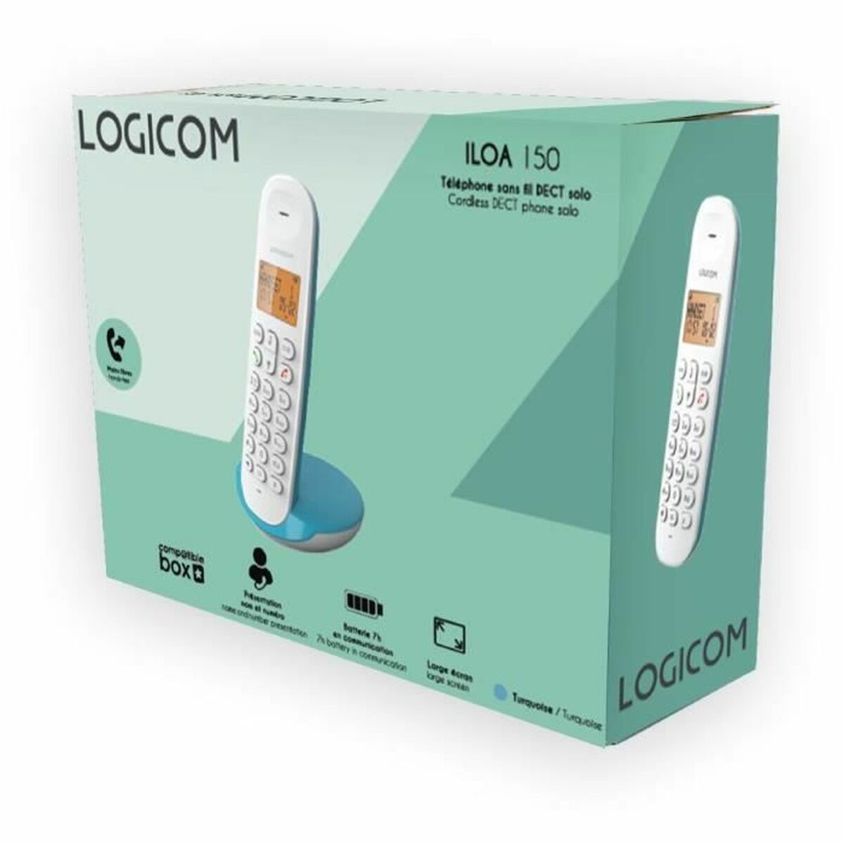 Стационарный телефон Logicom DECT ILOA 150 SOLO бирюзовый-2
