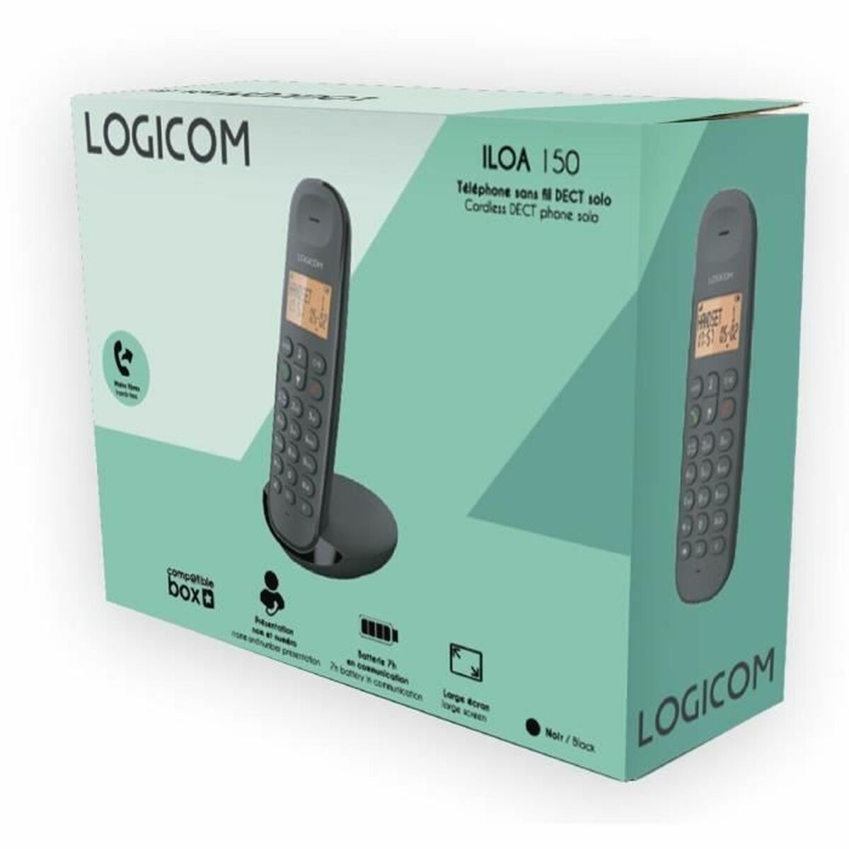 Стационарный телефон Logicom DECT ILOA 150 SOLO Чёрный-3