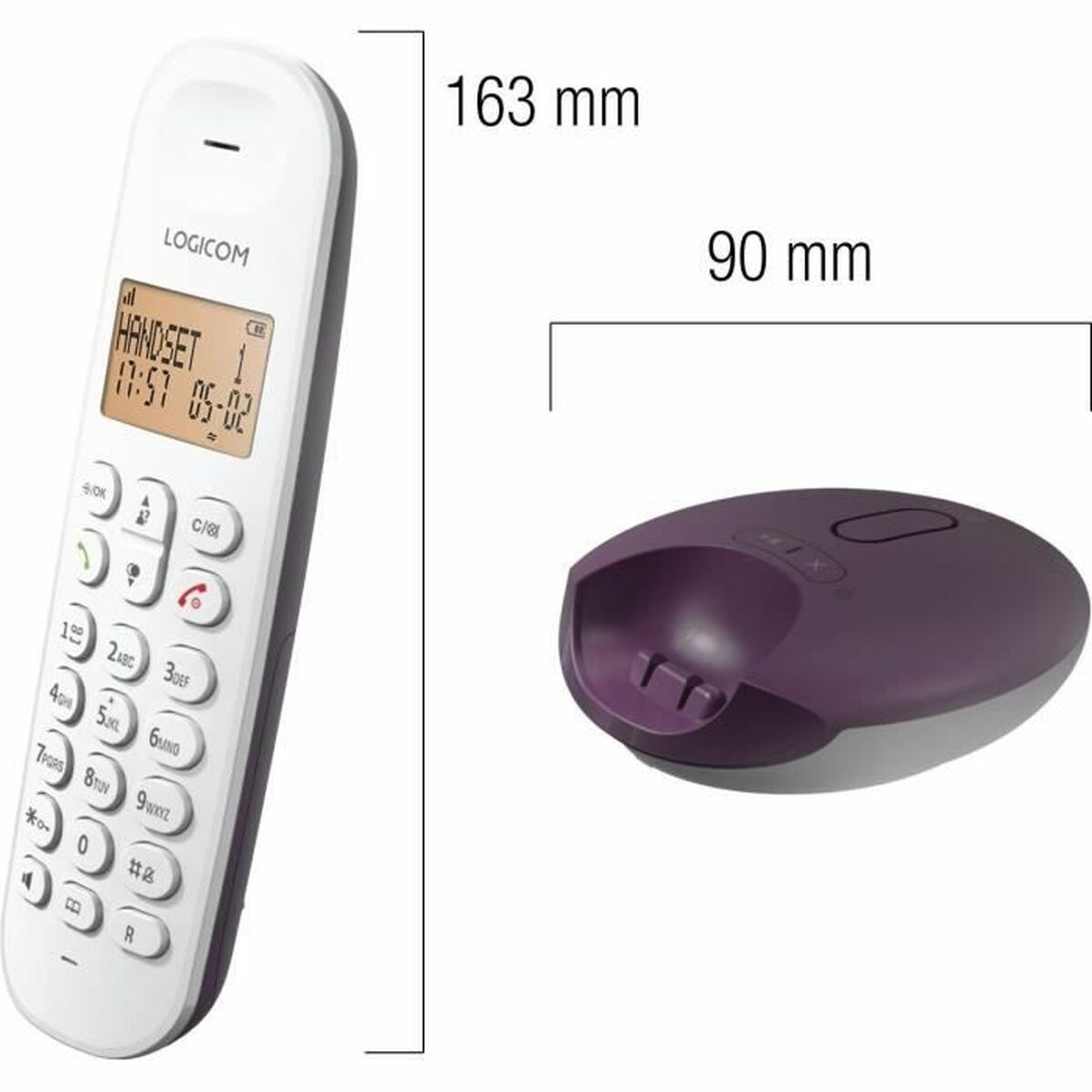 Стационарный телефон Logicom DECT ILOA 155T Баклажан-2