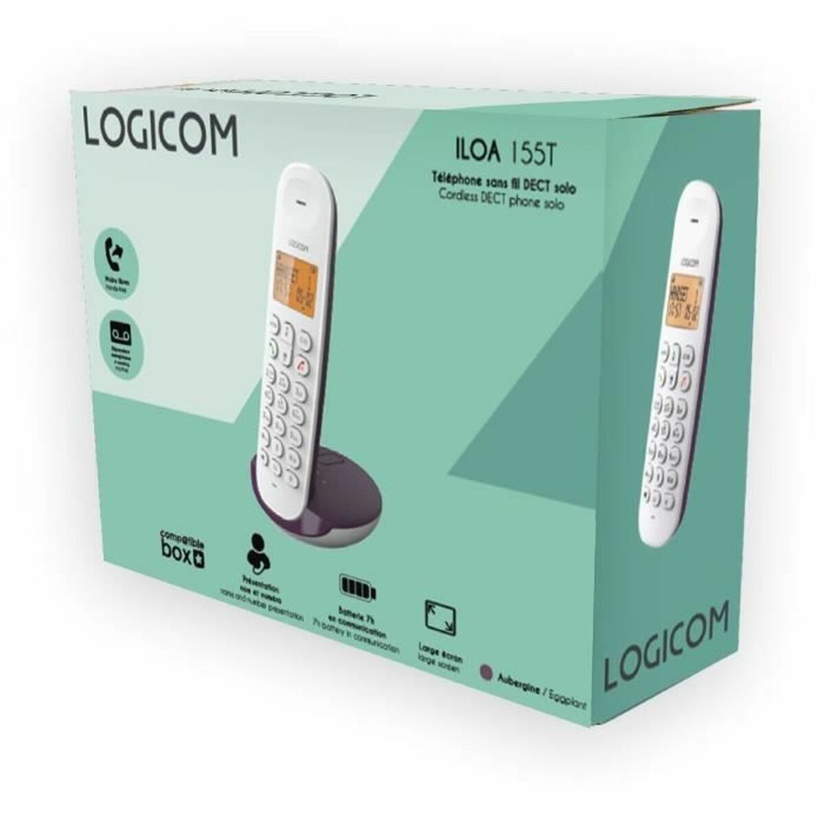 Стационарный телефон Logicom DECT ILOA 155T Баклажан-5