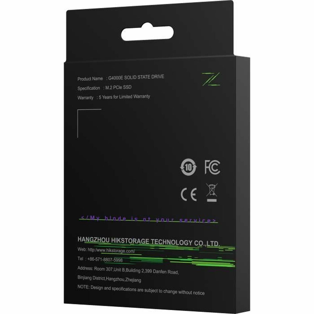 Жорсткий диск Hikvision G4000E M2 512 Гб SSD-3