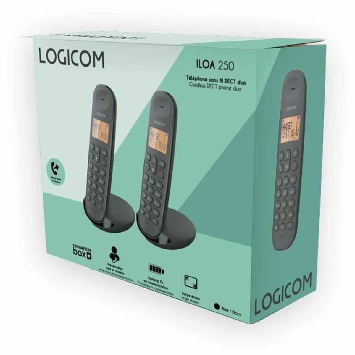 Стационарный телефон Logicom DECT ILOA 250 DUO Чёрный-4