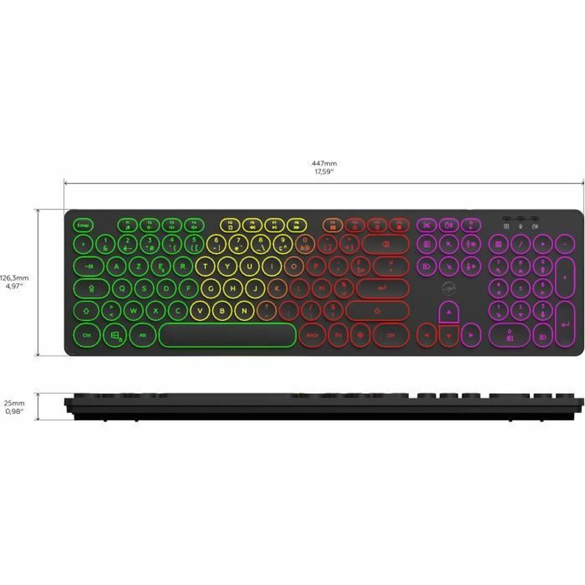 لوحة مفاتيح AZERTY Lab Black-2
