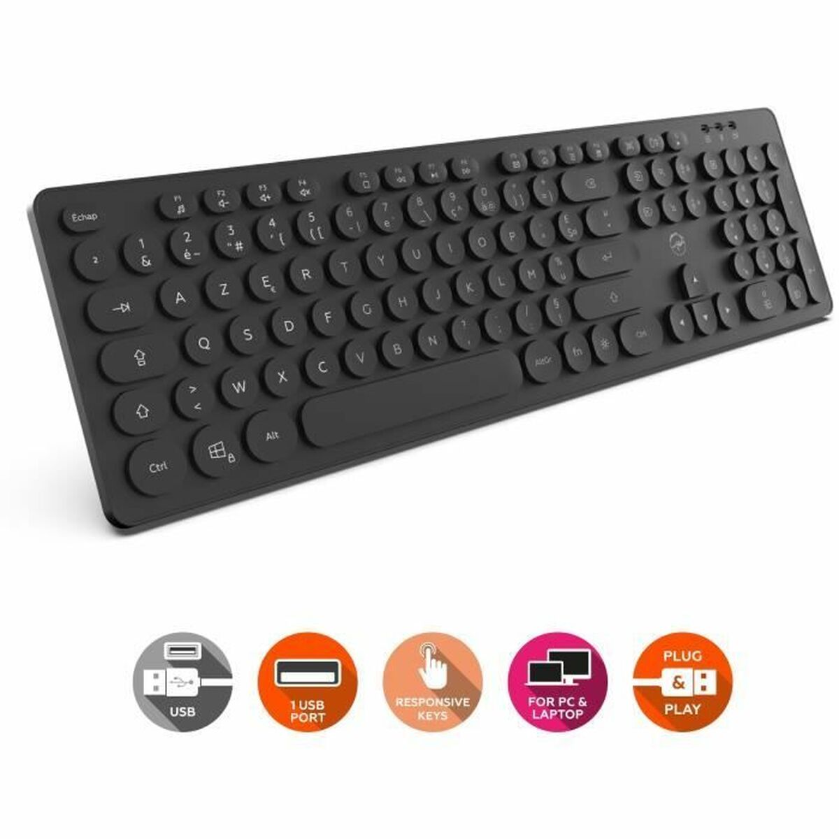 لوحة مفاتيح AZERTY Lab Black-4