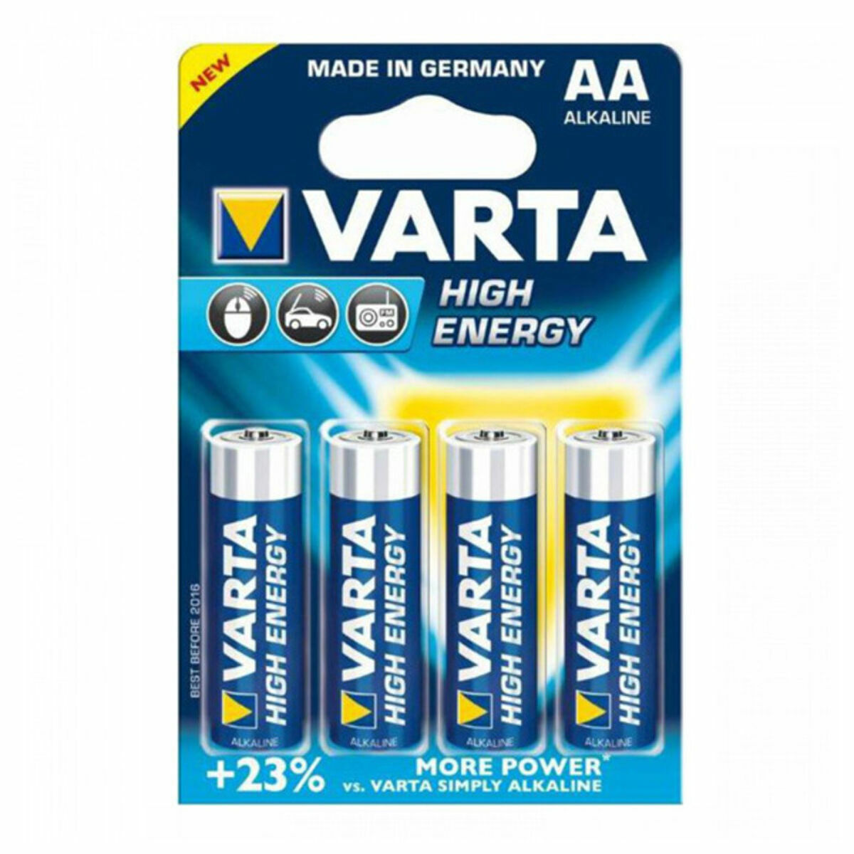 Щелочная батарейка Varta AA LR06     4UD 1,5 V 2930 mAh High Energy 1,5 V 4 Предметы (20 штук)-2