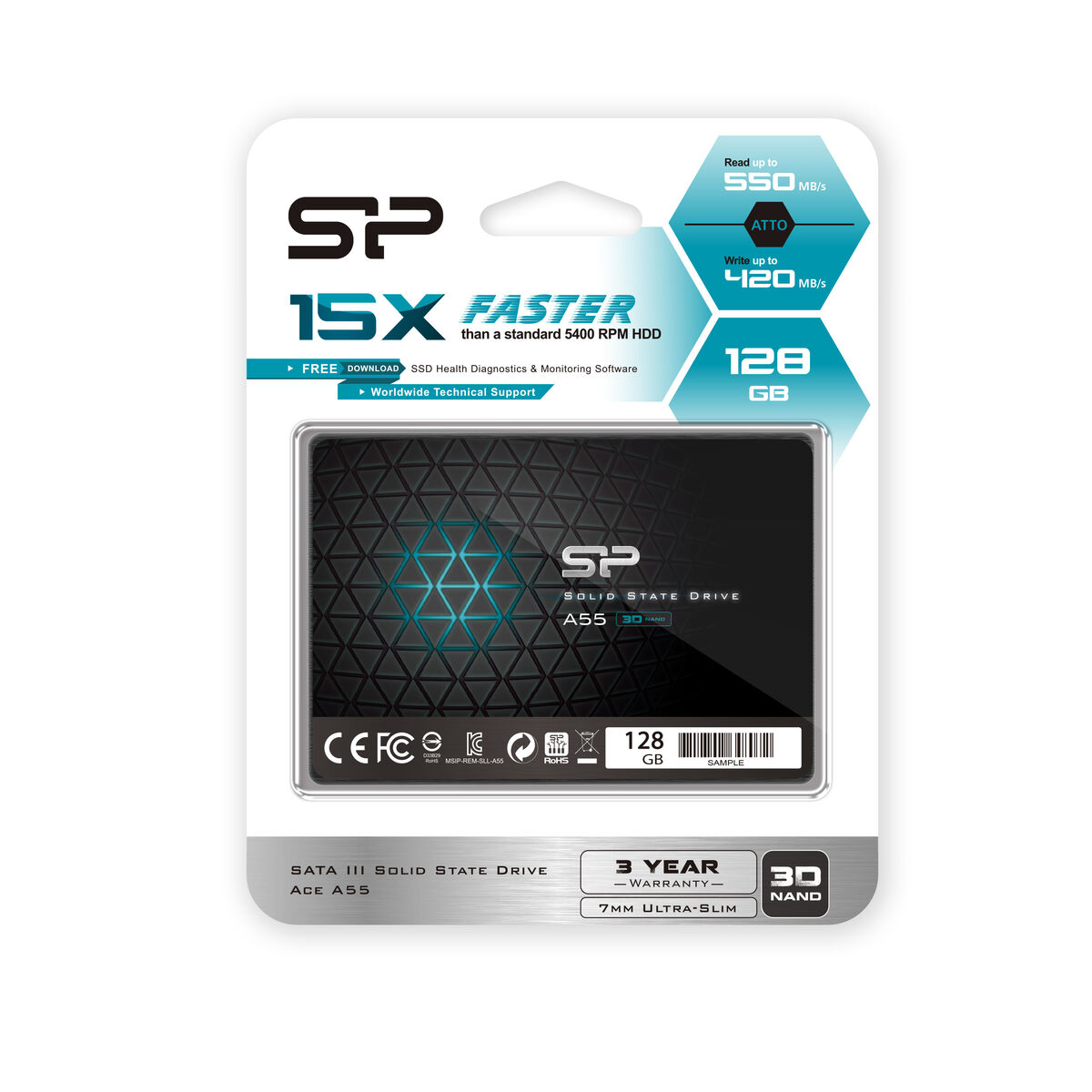 Жесткий диск Silicon Power SP128GBSS3A55S25 128 Гб SSD-6