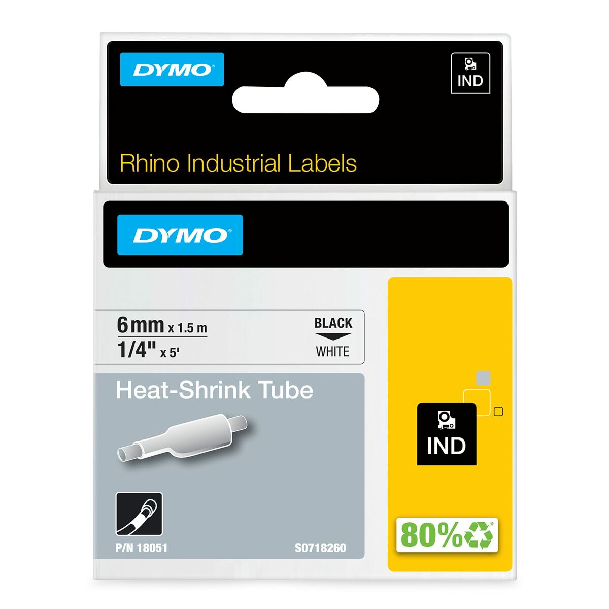 شريط طرف مصفح ID1-6 Dymo 18051 أبيض-2