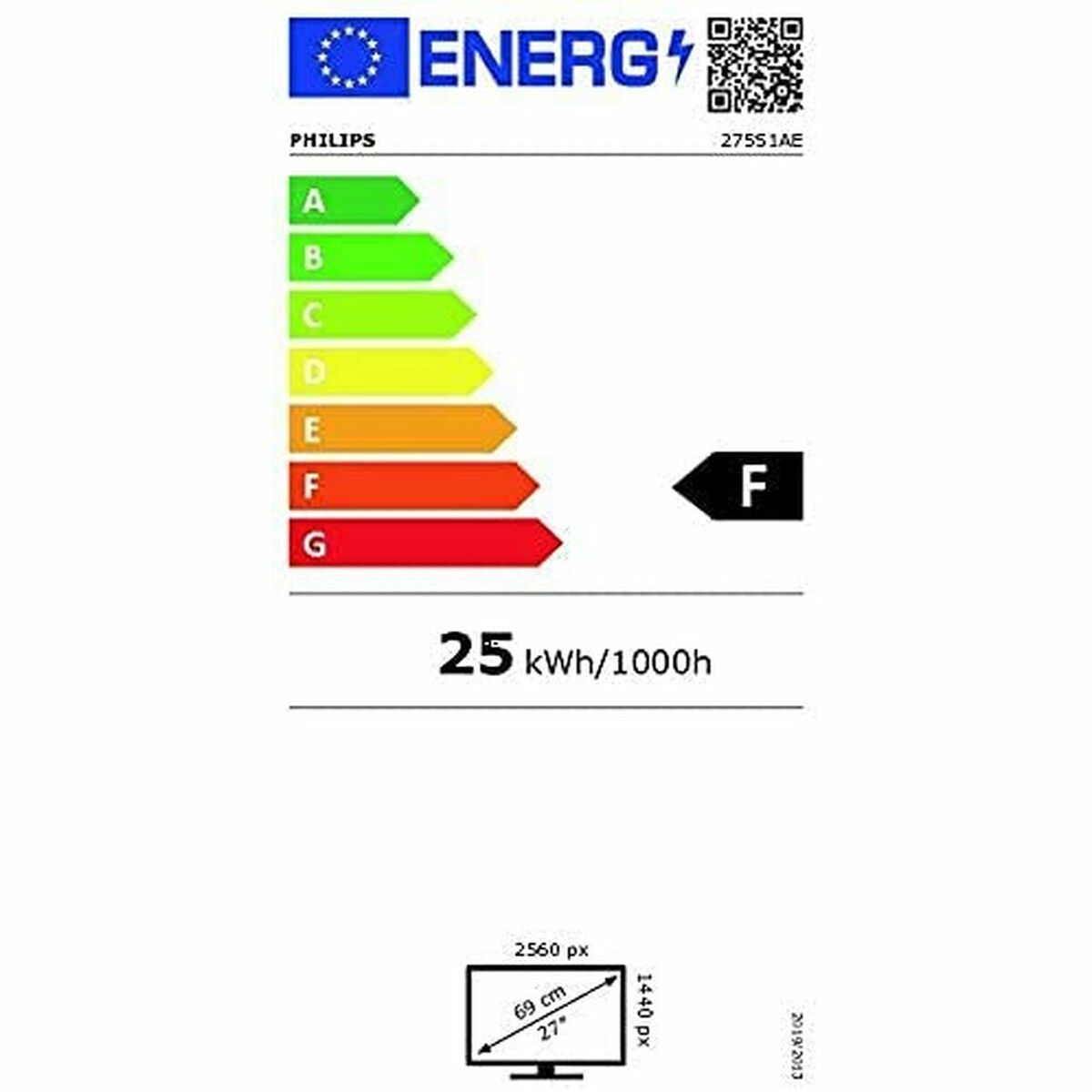 Монитор Philips 275S1AE/00 IPS 2K ULTRA HD 27 LED IPS LCD Flicker مجانًا 75 هرتز 27-5