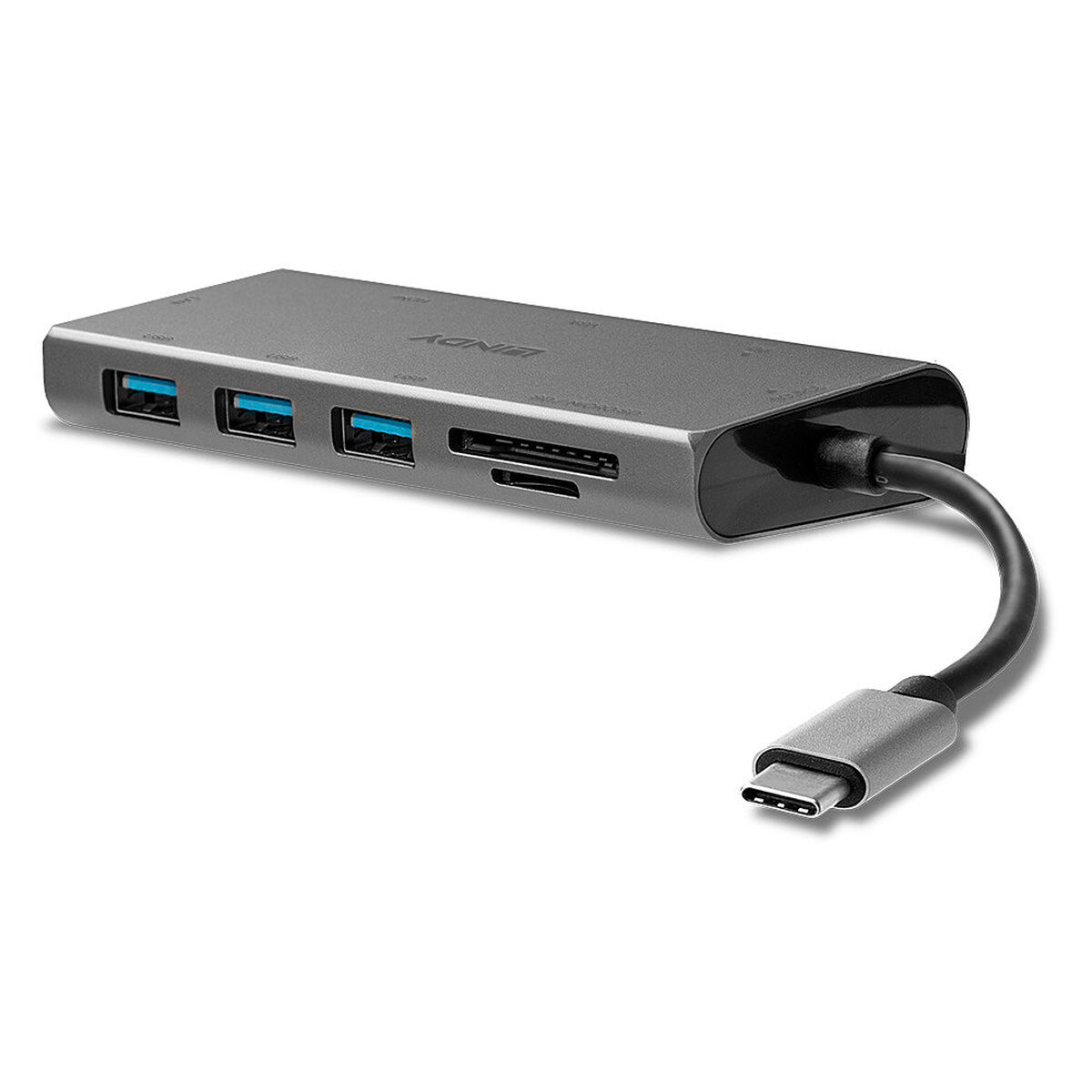 USB-разветвитель LINDY 43278 Серый-3