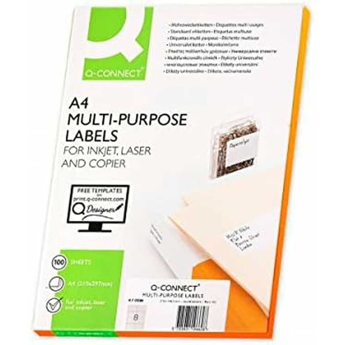 Q-Connect KF01588 Ақ 100 Жапырақтар 99,1 x 67,7 mm