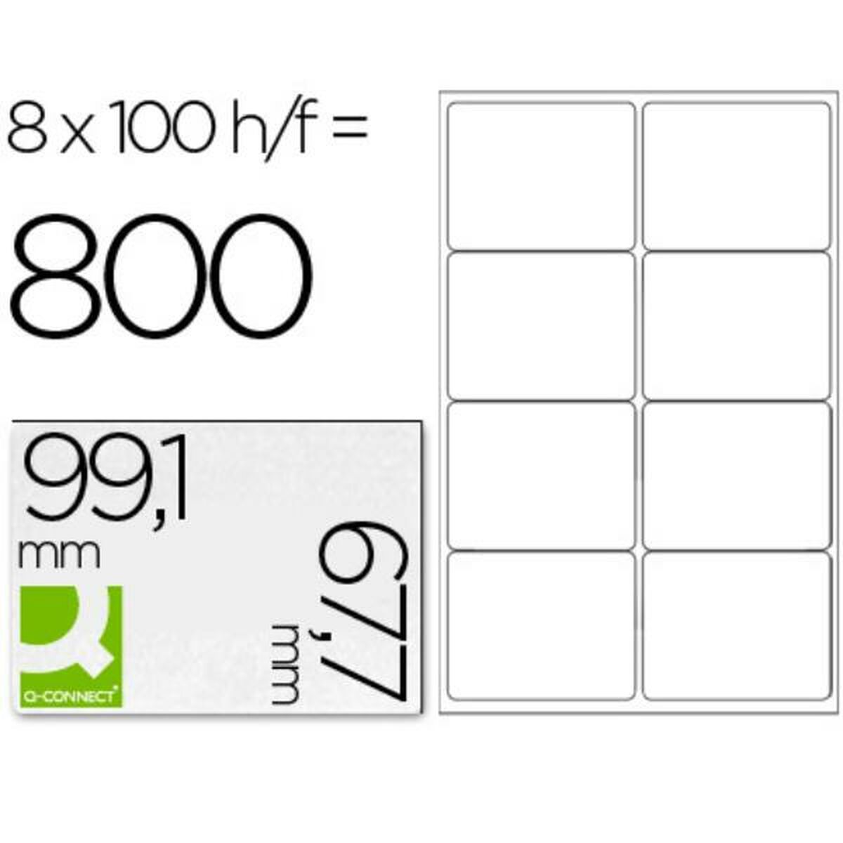 Клейкі етикетки Q-Connect KF01588 Білий 100 Листя 99,1 x 67,7 mm-2