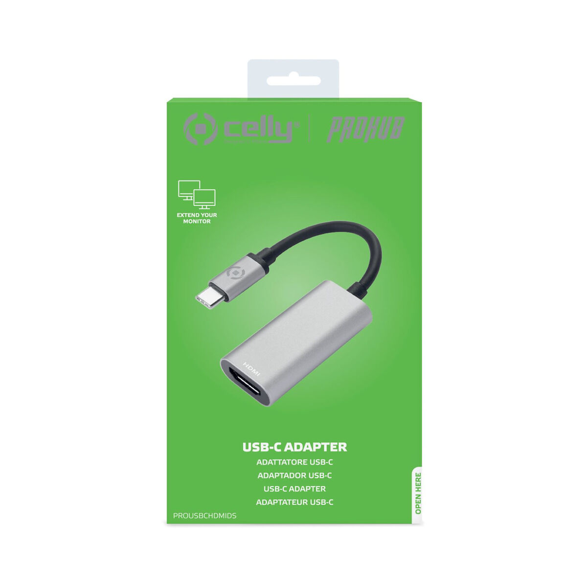 USB-C-разветвитель Celly PROUSBCHDMIDS Серый-3