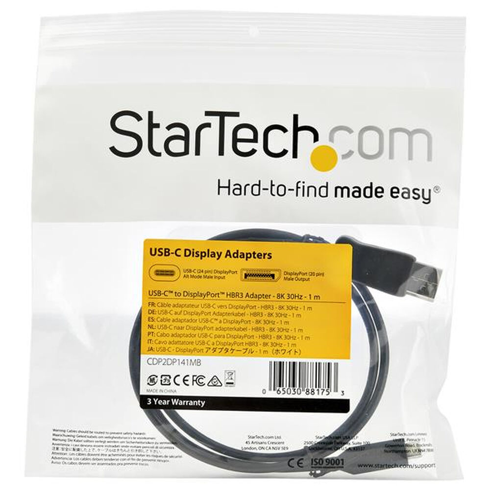 Адаптер USB C—DisplayPort Startech CDP2DP141MB          Чёрный 1 m-2