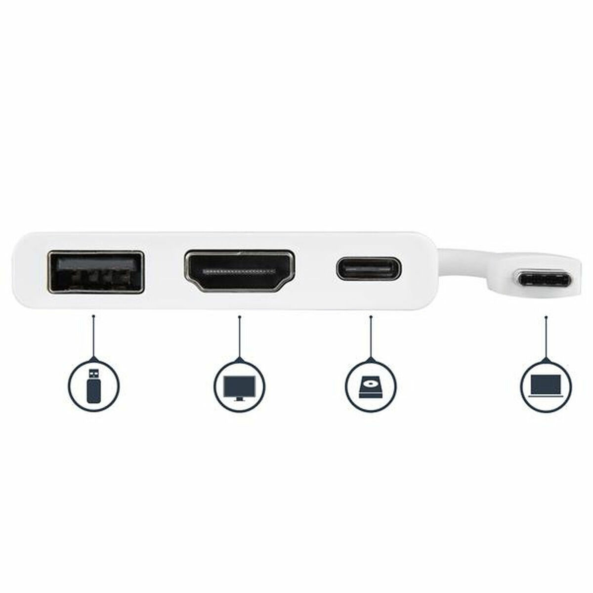 USB-C-адаптер Startech CDP2HDUACPW Белый 4K Ultra HD-3