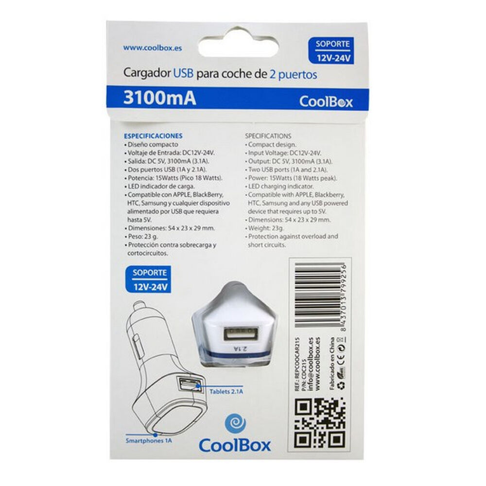 Автомобильное зарядное устройство CoolBox COO-CDC215-2