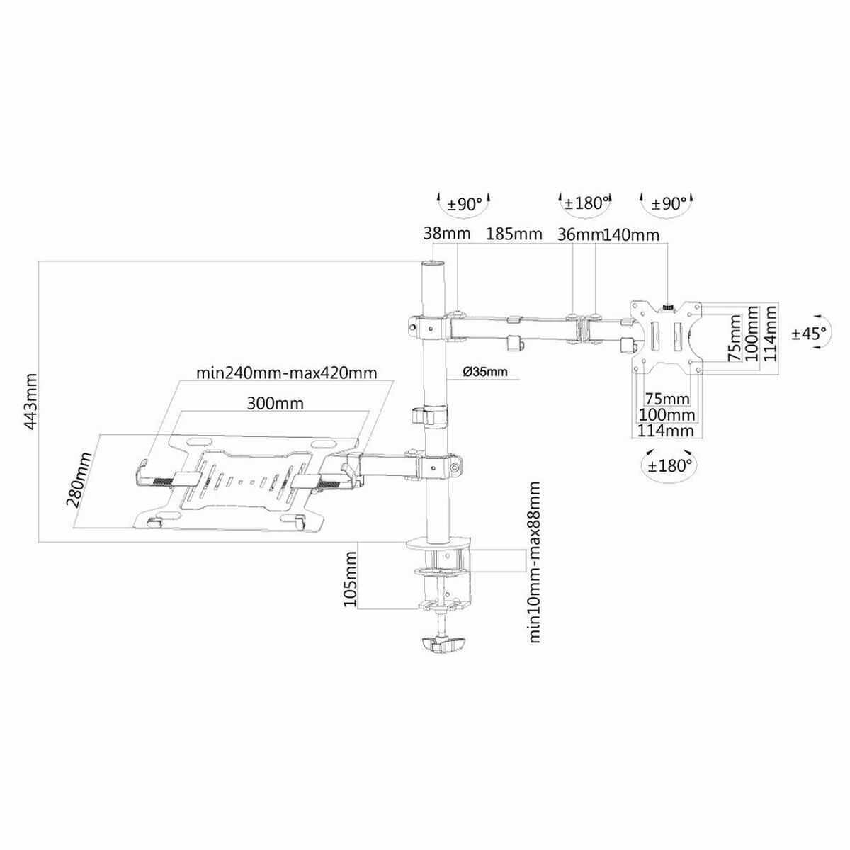 Настольная подставка для экрана Neomounts FPMA-D550NOTEBOOK Чёрный 32-2