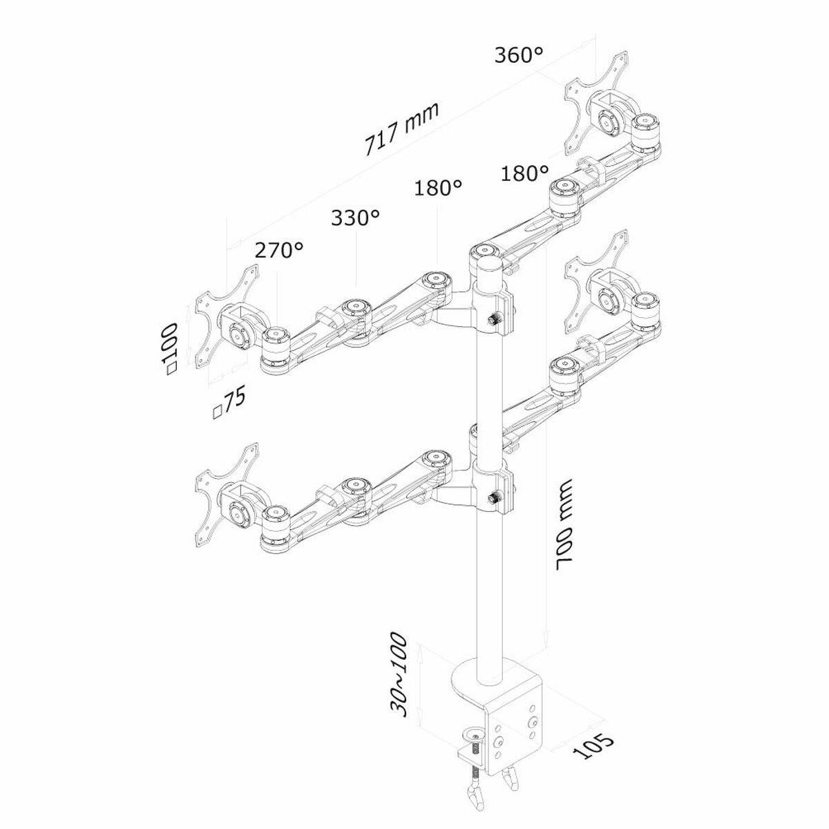 Подставка для ТВ Neomounts FPMA-D935D4 26 6 кг-3