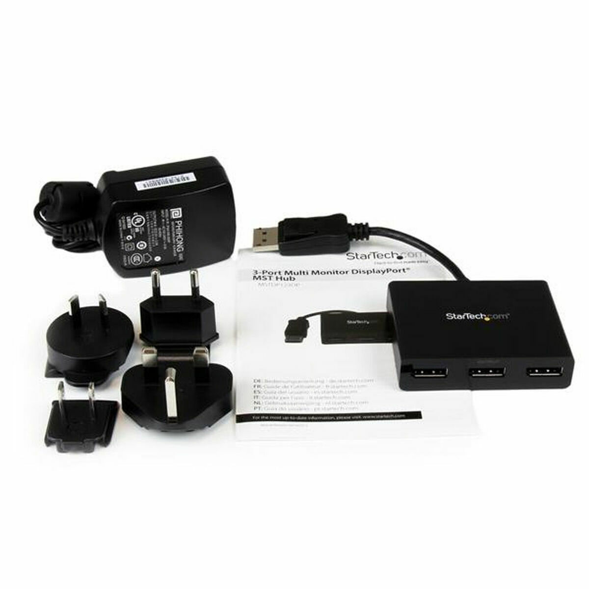 USB-разветвитель Startech MSTDP123DP Чёрный-2