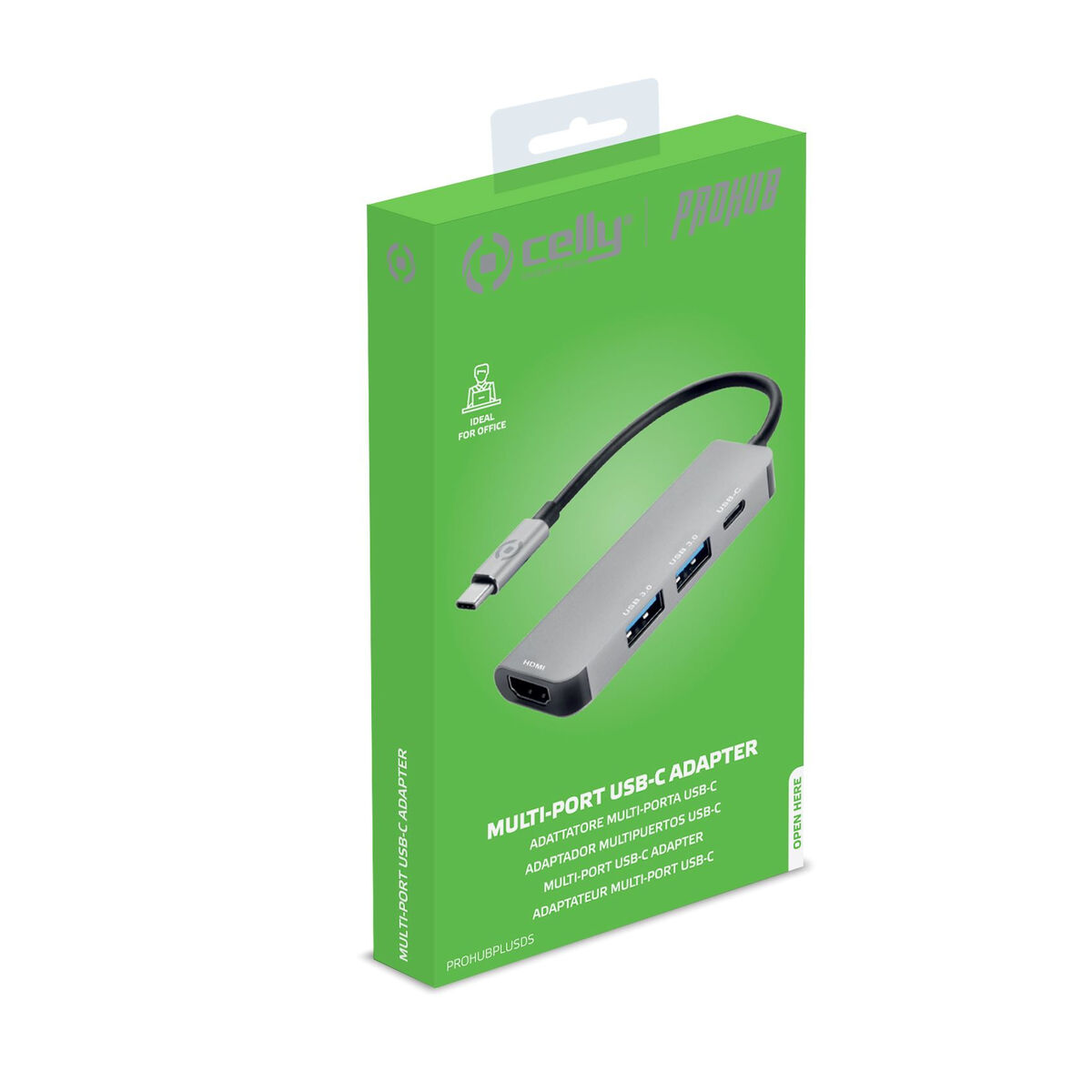 USB-C-разветвитель Celly Prohub Серый (1 штук)-3