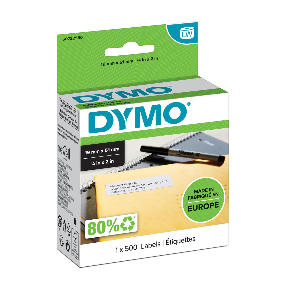 Ламинированная лента для фломастеров Dymo S0722550 Белый-2