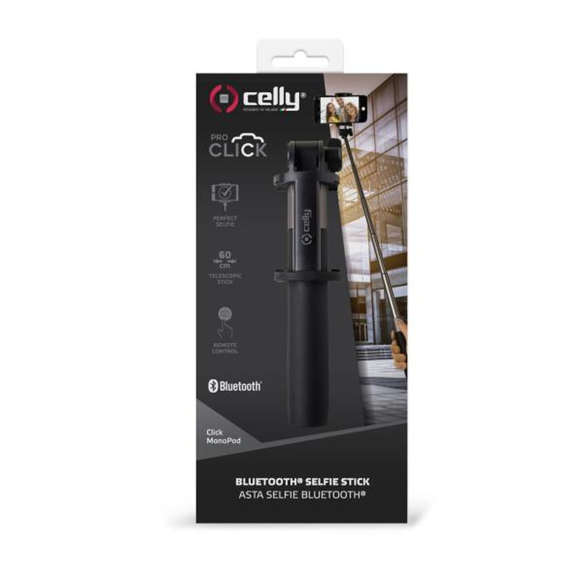Выдвижной монопод с Bluetooth Celly CLICKMONOPODBK-3