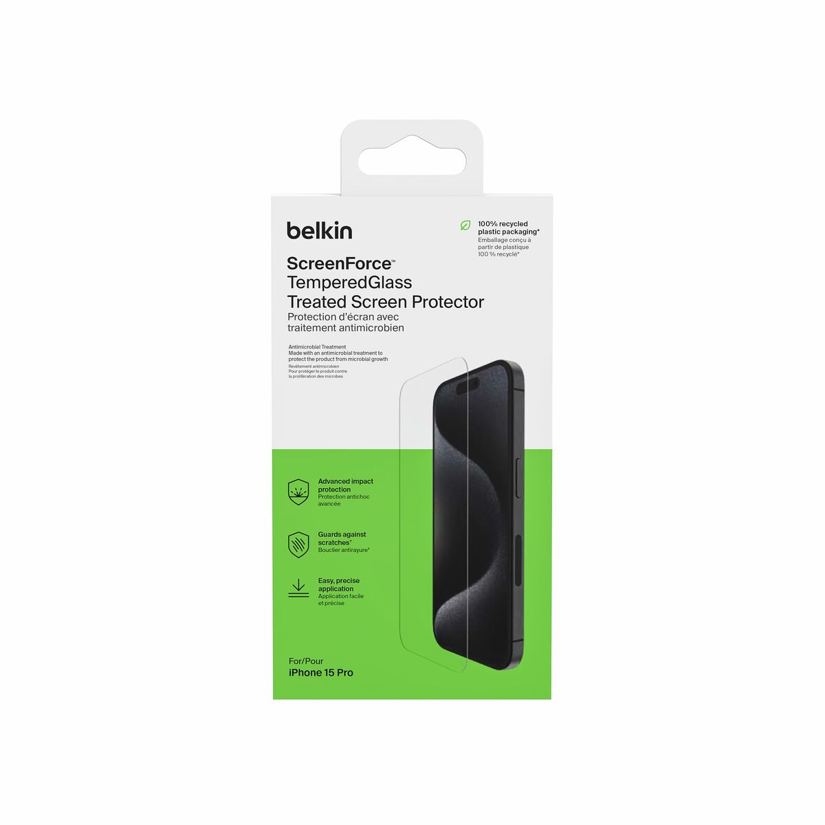 Защита для экрана из каленого стекла Belkin OVA137ZZ iPhone 15 Pro-2