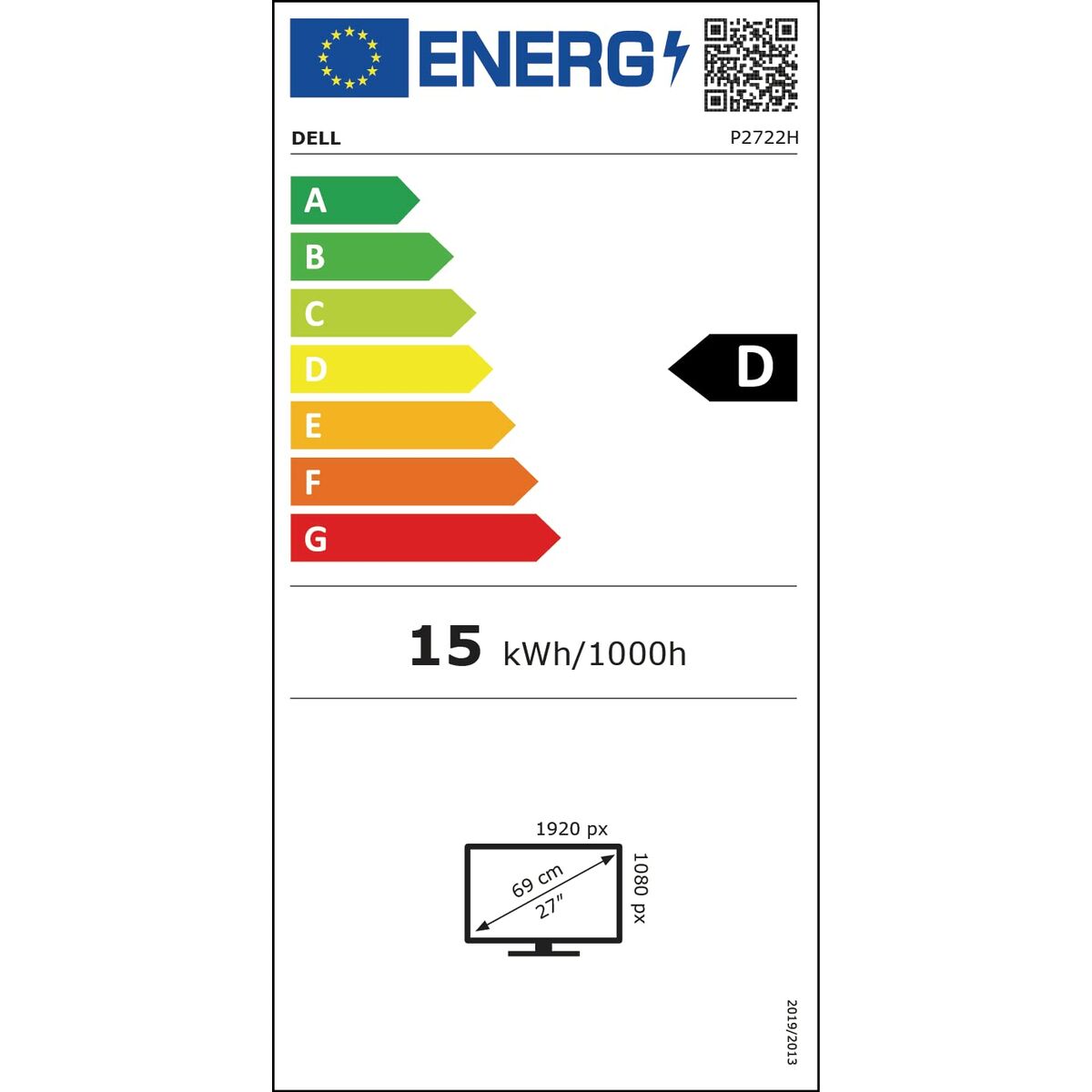 Монитор Dell 27 Monitor - P2722H - 68.6cm (27) 27 LED IPS LCD Flicker free 50-60  Hz-5