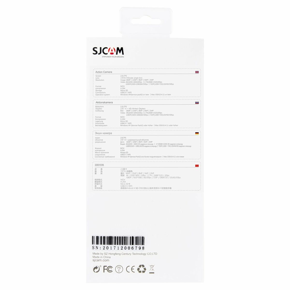 Спортивная камера с аксессуарами SJCAM SJ4000 Air 4K Wi-Fi-4