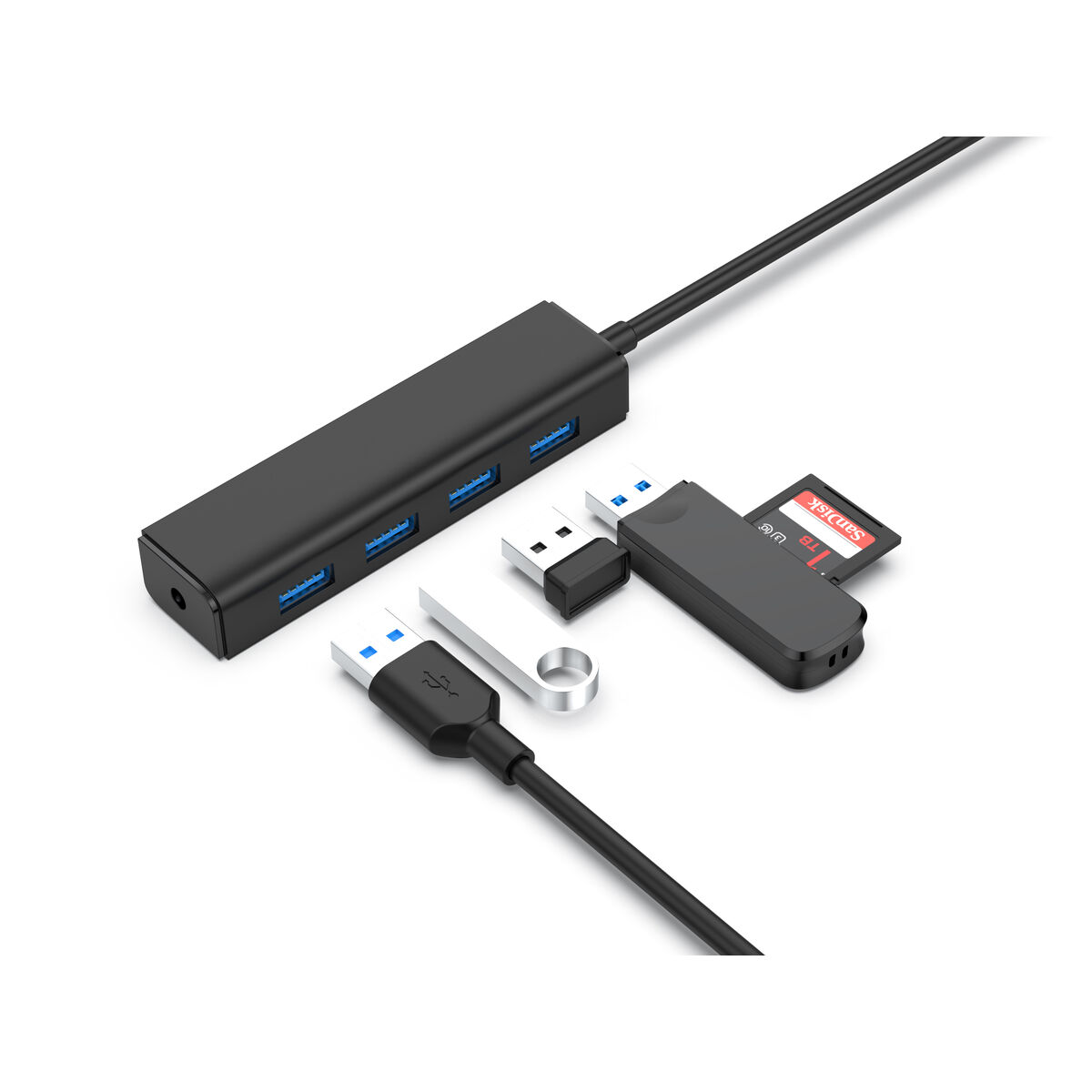 USB-разветвитель Conceptronic CTC4USB3 Чёрный-2