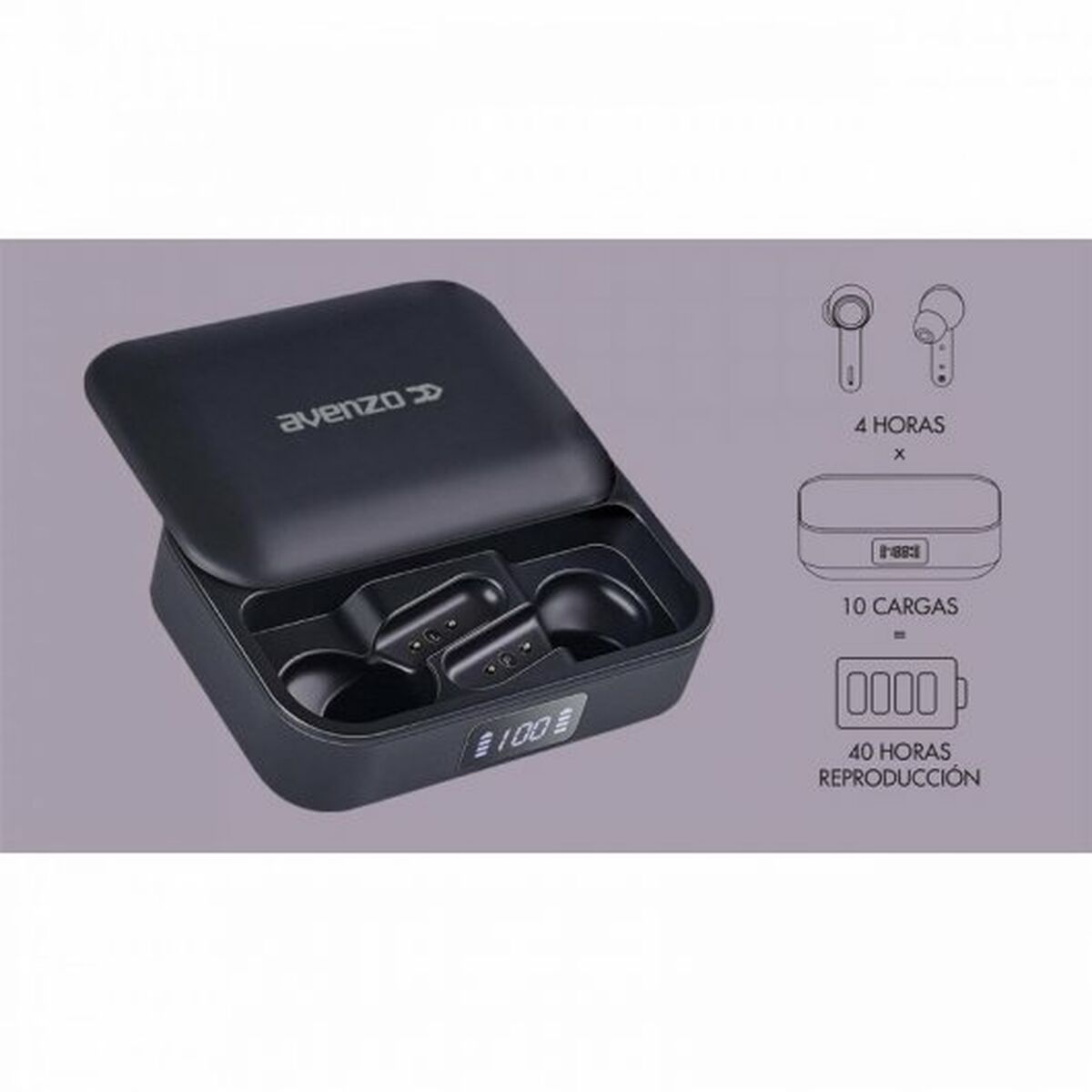 Наушники с микрофоном Avenzo AV-TW5007B Чёрный-5