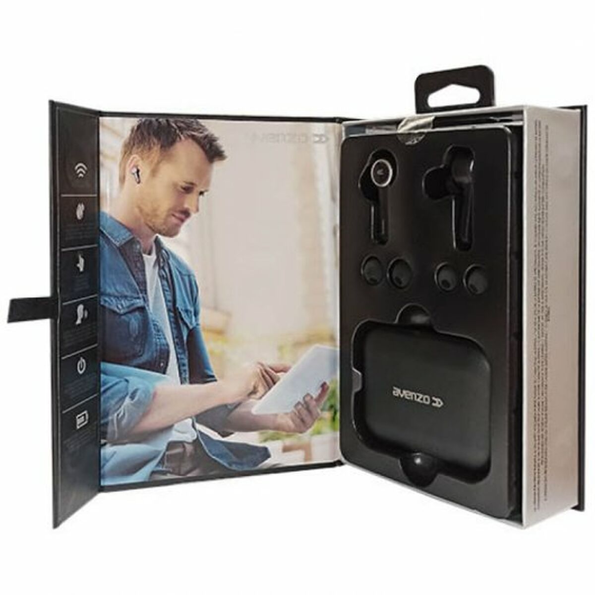 Наушники с микрофоном Avenzo AV-TW5007B Чёрный-8