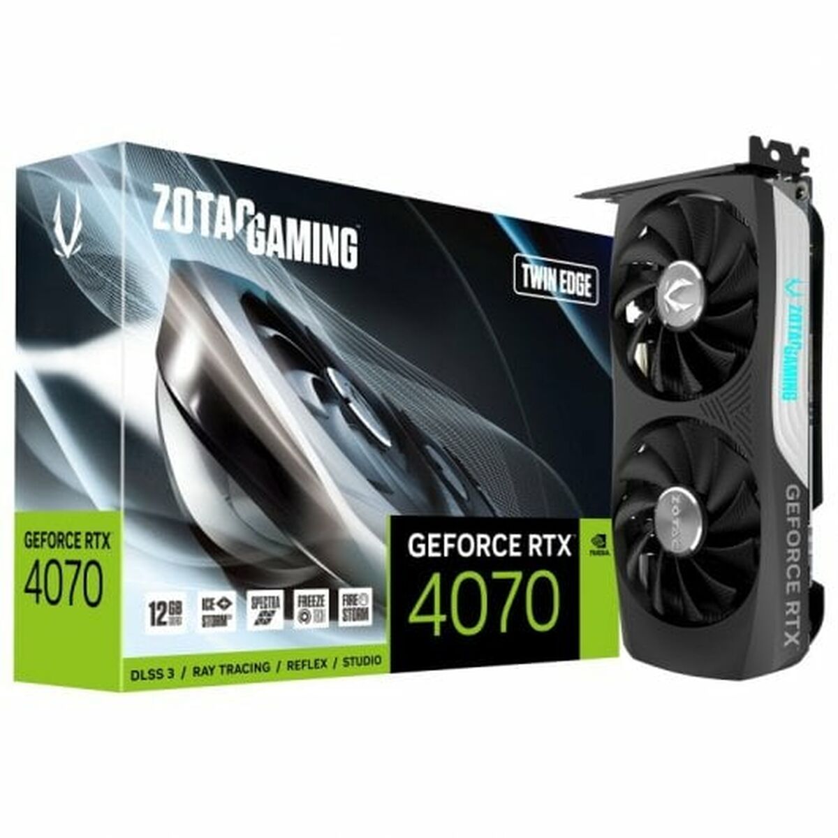Zotac GeForce RTX 4070 Twin Edge GEFORCE RTX 4070 12 جيجابايت GDDR6 بطاقة رسومات