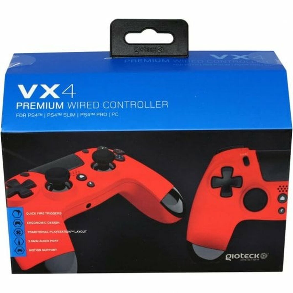 GIOTECKゲームコンソールVX4PS4-43-MU レッドBluetooth PC-2