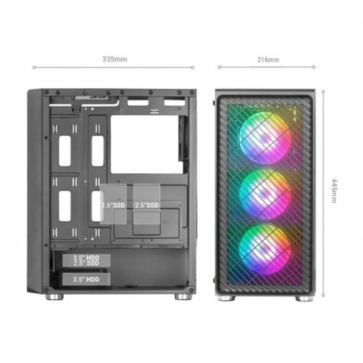 Блок полубашня ATX Galileo Mars Gaming MCFW Белый-6