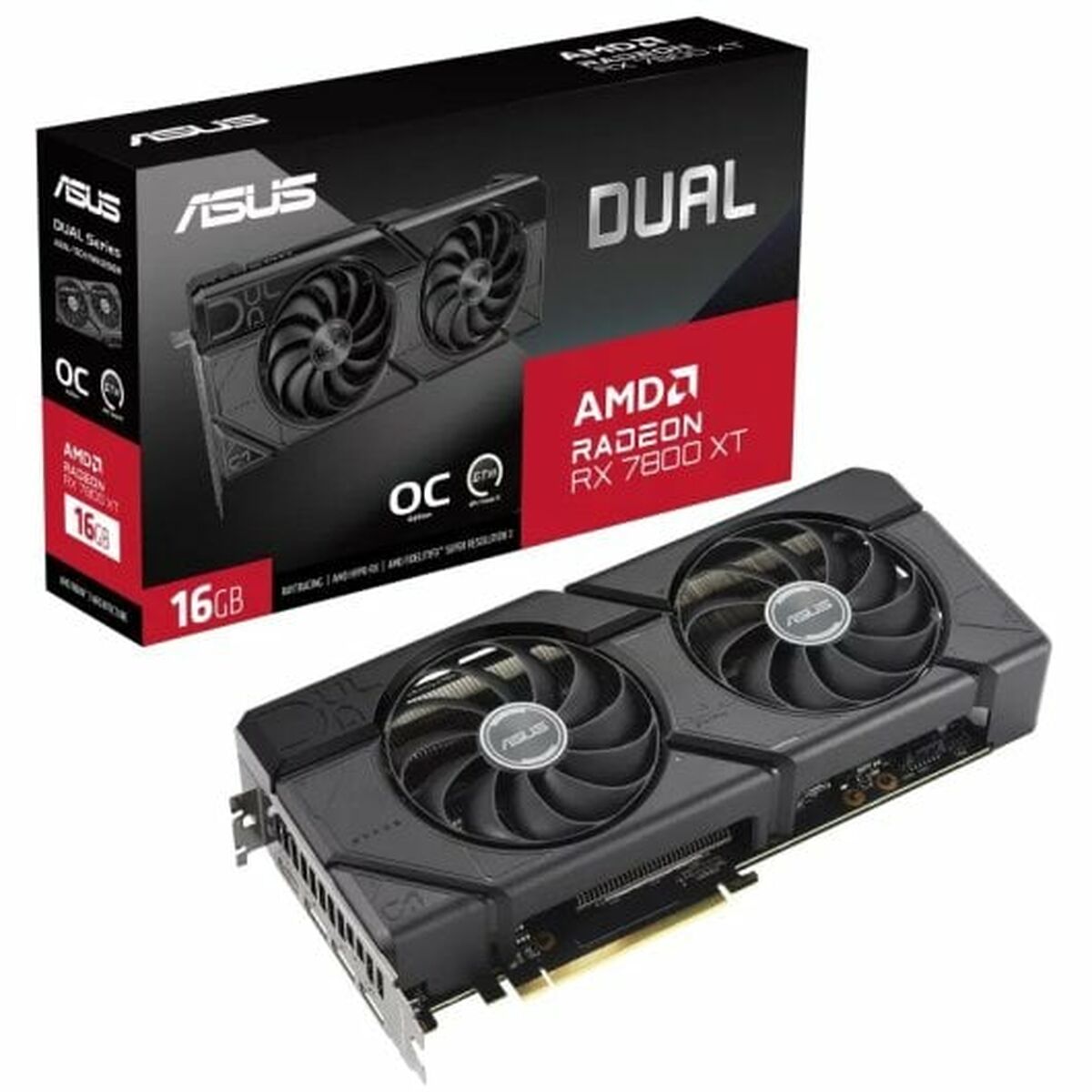 Графическая карта Asus Dual Radeon RX 7800 XT OC Edition AMD RADEON RX 7800 XT 16 GB GDDR6-2
