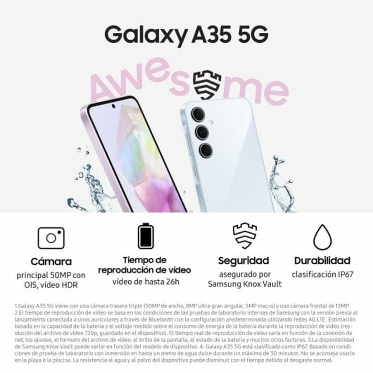 Samsung Galaxy A35 სმარტფონები 6.7 Octa Core 256 GB ცისფერი-3