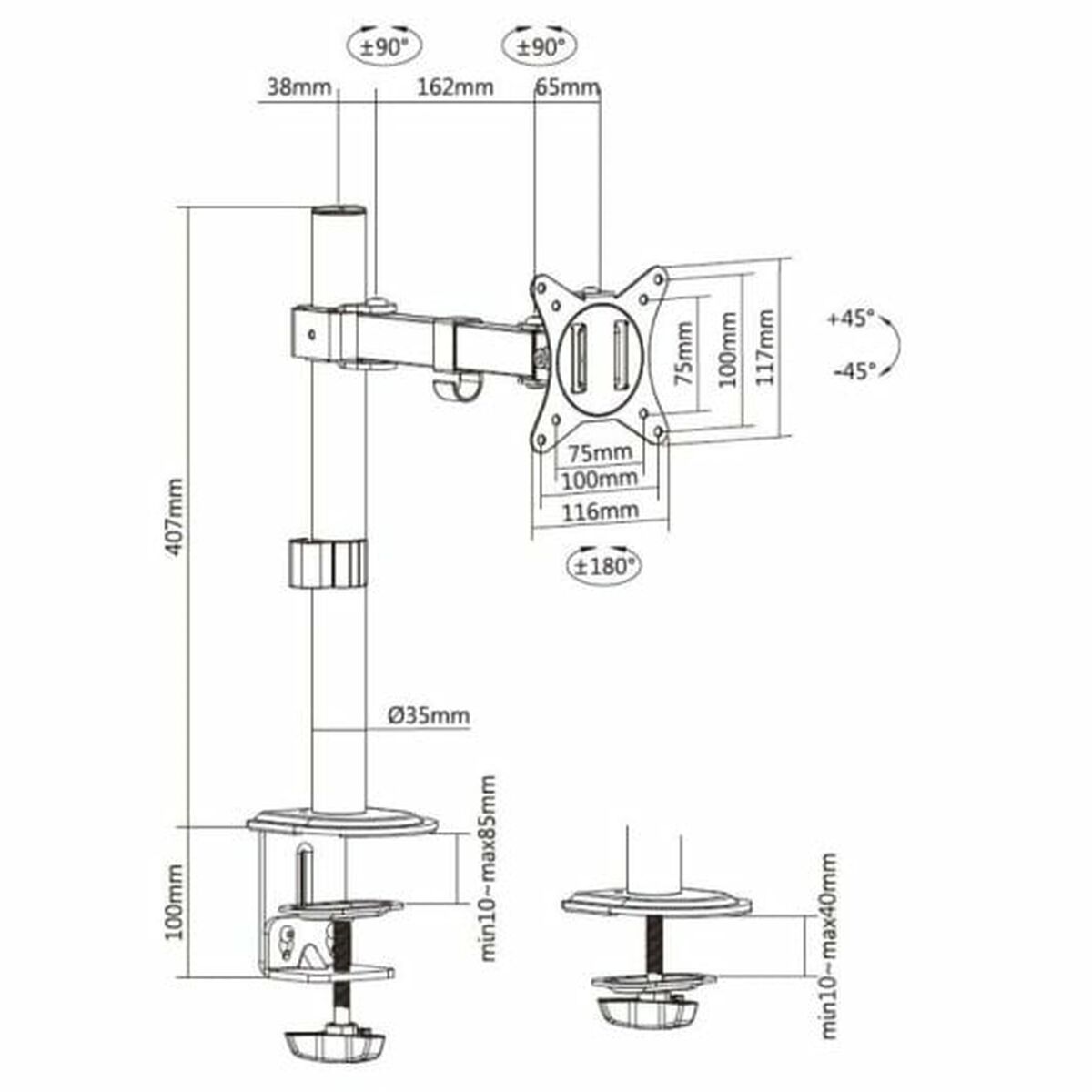 Настольная подставка для экрана Equip 650156 17-32-8