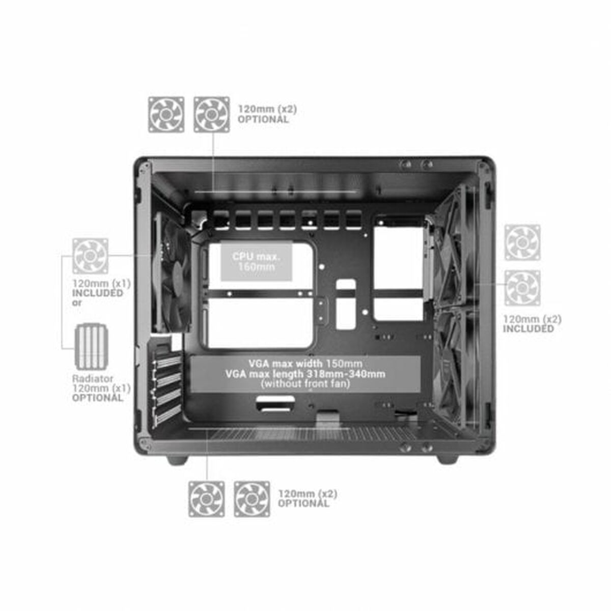 Блок полубашня ATX Galileo Mars Gaming Чёрный-5