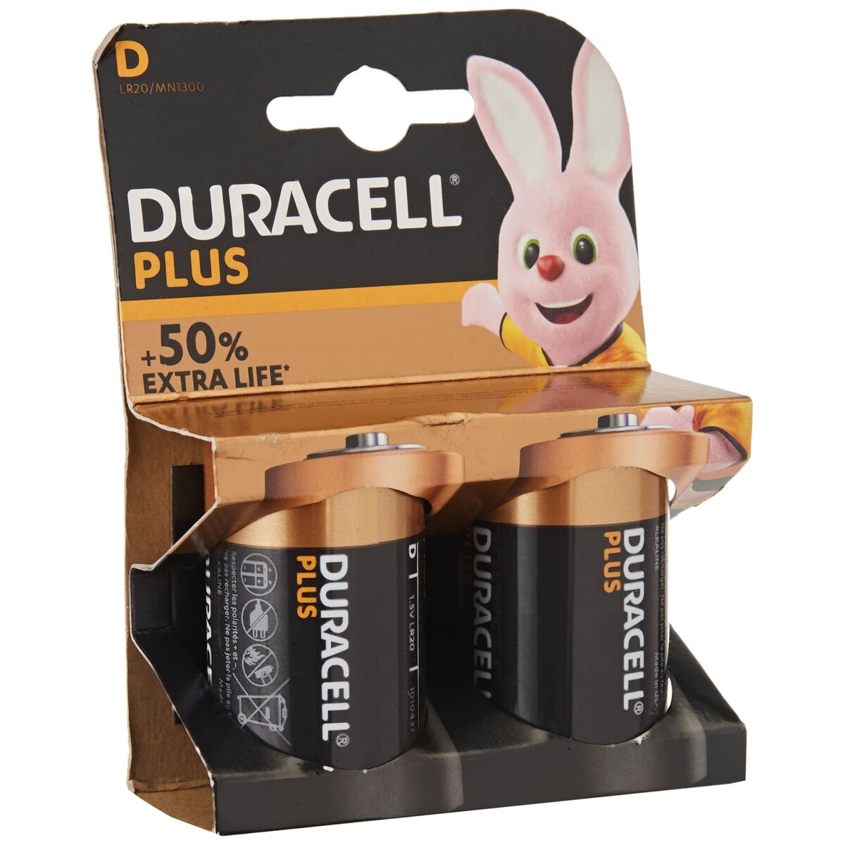 Щелочные батарейки LR20 DURACELL Plus Power  D-2