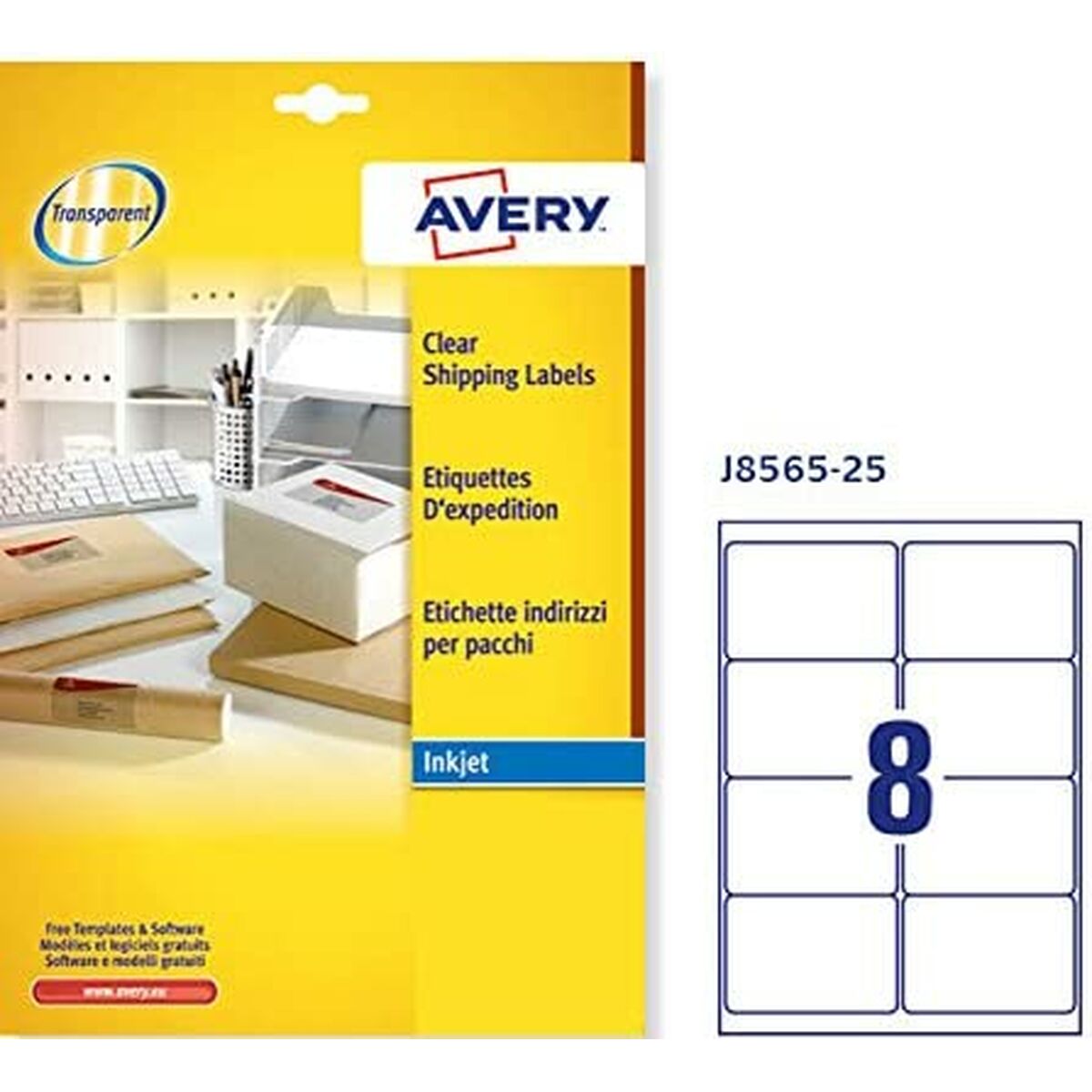 Клейкие этикетки Avery 99,1 x 67,7 mm Прозрачный-3