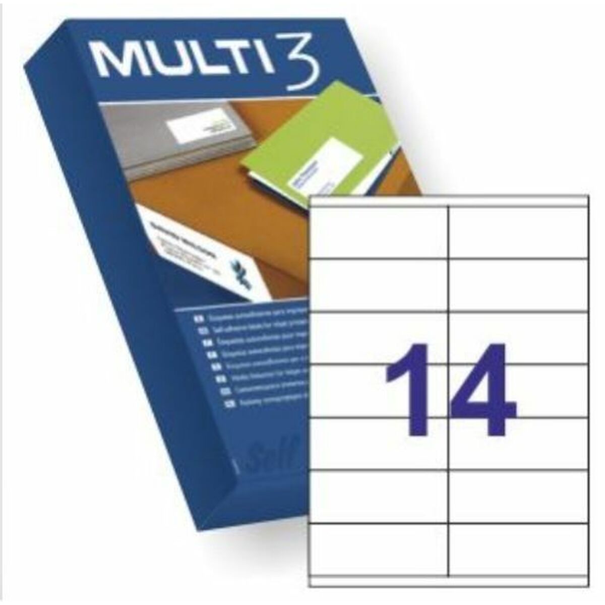 Клейкие этикетки MULTI 3 500 Листья 105 x 42,4 mm Белый-2